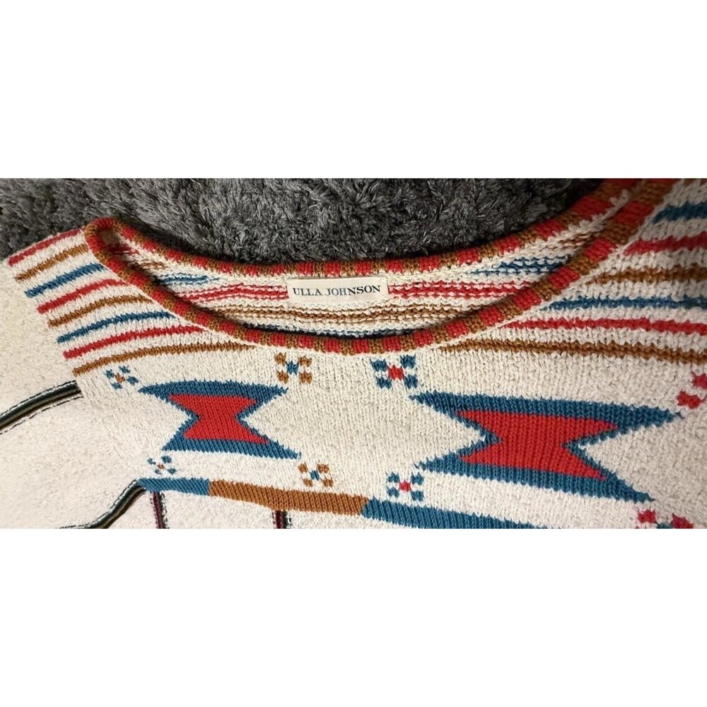 Ulla Johnson Cream Crew Neck Sweater with Decorative Pattern - Picture 5 of 5